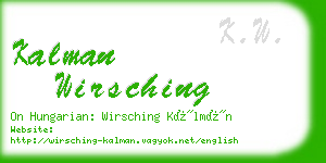 kalman wirsching business card